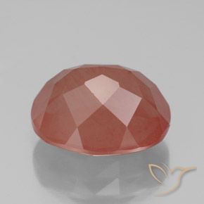 Labradorita Andesina Naranja rojizo pálido natural de 3.85 ct, Ovalada, Transparente / Translúcido