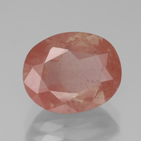Andesina labradorita rojo natural de 3,36 ct, corte óvalo, translúcido
