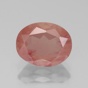 Andesina labradorita rojo natural de 2,57 ct, transparente, transparente / translúcido