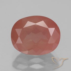 3.44ct Natural Naranja rojizo pálido Labradorita Andesina, Ovalada, Transparente / Translúcido
