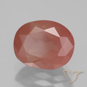 Labradorita Andesina Naranja rojizo pálido natural de 3.44 ct, Ovalada, Transparente / Translúcido