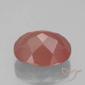 Labradorita Andesina Naranja rojizo pálido natural de 3.44 ct, Ovalada, Transparente / Translúcido