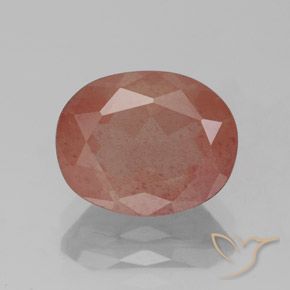 2.69ct Natural Naranja rojizo pálido Labradorita Andesina, Ovalada, Transparente / Translúcido