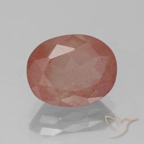 Labradorita Andesina Naranja rojizo pálido natural de 2.69 ct, Ovalada, Transparente / Translúcido