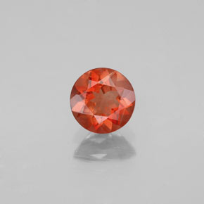 Andesina labradorita naranja natural de 0,62 ct, corte redondo, VS