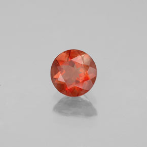 Andesina labradorita naranja natural de 0,62 ct, corte redondo, VS