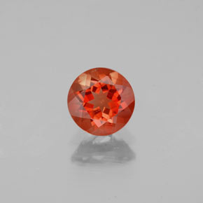 Labradorita Andesina Naranja rojizo natural de 0.70 ct, Corte Redondo, VS