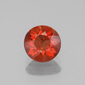 Andesina labradorita rojo natural de 0,55 ct, corte redondo, VS