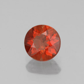 Andesina labradorita rojo natural de 0,55 ct, corte redondo, VS