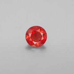 Andesina labradorita naranja natural de 0,87 ct, corte redondo, VS-SI