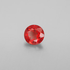 Andesina labradorita naranja natural de 0,87 ct, corte redondo, VS-SI