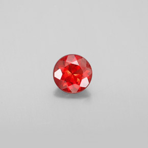 Andesina labradorita naranja natural de 0,63 ct, corte redondo, VS