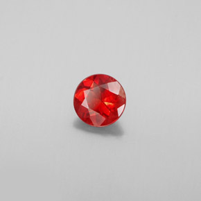 Andesina labradorita naranja natural de 0,63 ct, corte redondo, VS