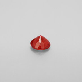Andesina labradorita naranja natural de 0,63 ct, corte redondo, VS