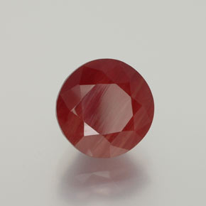 Andesina labradorita rojo natural de 2,81 ct, corte redondo, translúcido