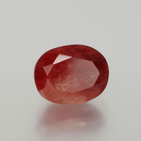 Andesina labradorita rojo natural de 2,88 ct, corte óvalo, translúcido