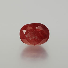 Labradorita Andesina Rojo naranja natural de 1.50 ct, Corte Óvalo, Translúcido
