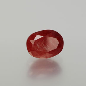 Labradorita Andesina Rojo naranja natural de 1.50 ct, Corte Óvalo, Translúcido