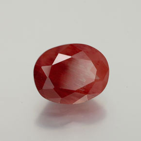 Andesina labradorita rojo natural de 2,40 ct, corte óvalo, translúcido