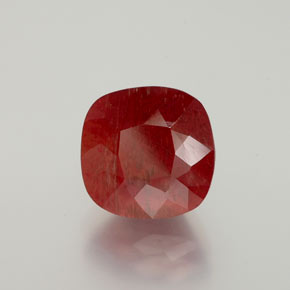 Labradorita Andesina Rojo naranja natural de 3.45 ct, Corte Cojín, Translúcido