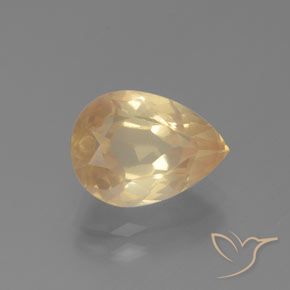Labradorita Andesina Dorado durazno claro natural de 2.40 ct, En forma de pera, Transparente