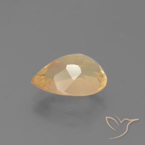 Labradorita Andesina Dorado durazno claro natural de 2.40 ct, En forma de pera, Transparente