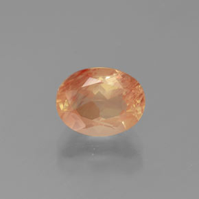 Labradorita Andesina Naranja miel natural de 2.00 ct, Corte Óvalo, Transparente