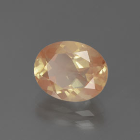 Andesina labradorita naranja natural de 2,76 ct, corte óvalo, transparente
