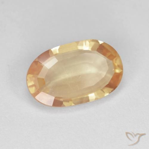 Labradorita Andesina Naranja cantaloupe natural de 2.23 ct, Ovalada, Transparente