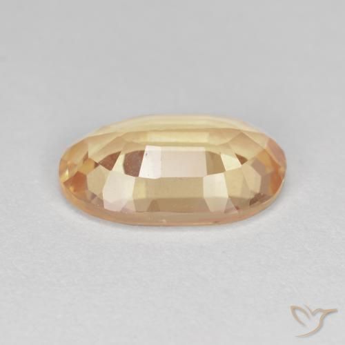 Labradorita Andesina Naranja cantaloupe natural de 2.23 ct, Ovalada, Transparente