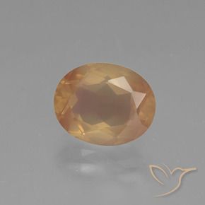 Labradorita Andesina Dorado naranja natural de 2.97 ct, Ovalada, Transparente