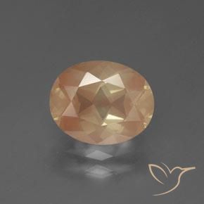 2.45ct Natural Durazno medio Labradorita Andesina, Ovalada, Transparente
