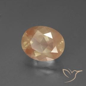 Labradorita Andesina Durazno medio natural de 2.45 ct, Ovalada, Transparente