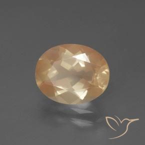 Labradorita Andesina Dorado durazno claro natural de 2.61 ct, Ovalada, Transparente