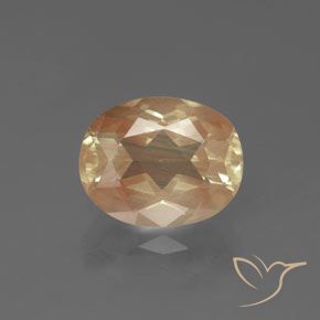 Labradorita Andesina Dorado durazno natural de 2.70 ct, Corte Óvalo, Transparente