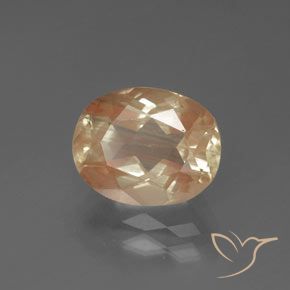 Labradorita Andesina Dorado durazno natural de 2.70 ct, Corte Óvalo, Transparente