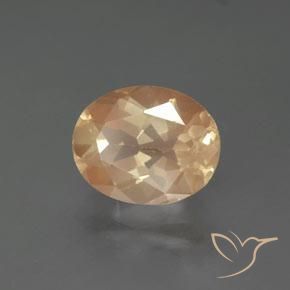 Labradorita Andesina Dorado naranja natural de 2.73 ct, Ovalada, Transparente