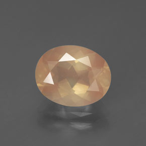 Andesina labradorita naranja natural de 2,61 ct, corte óvalo, transparente