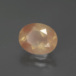 Andesina labradorita naranja natural de 2,61 ct, corte óvalo, transparente