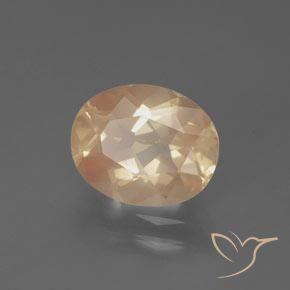 Labradorita Andesina Naranja durazno claro natural de 2.59 ct, Ovalada, Transparente