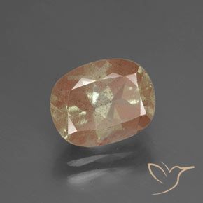 Labradorita Andesina Durazno medio natural de 2.65 ct, Forma Cojín, Transparente / Translúcido