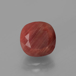 Andesina labradorita rojo natural de 3,12 ct, corte cojín, translúcido