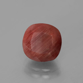 Andesina labradorita rojo natural de 3,12 ct, corte cojín, translúcido