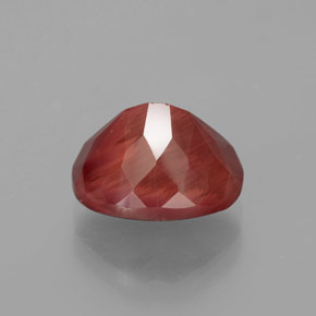 Labradorita Andesina Rojo naranja natural de 3.89 ct, Corte Óvalo, Translúcido