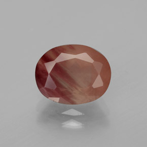 Labradorita Andesina Rojo naranja natural de 2.66 ct, Corte Óvalo, Transparente