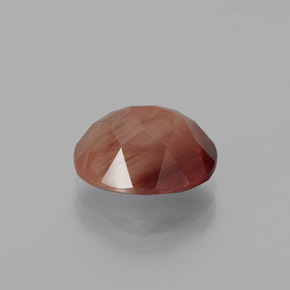 Labradorita Andesina Rojo naranja natural de 2.66 ct, Corte Óvalo, Transparente