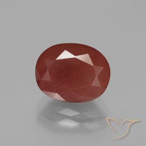2.88ct Natural Roja Anaranjada Labradorita Andesina, Ovalada, Translúcido