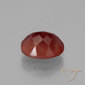 Labradorita Andesina Roja Anaranjada natural de 2.88 ct, Ovalada, Translúcido