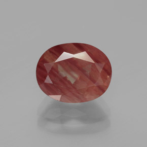 Andesina labradorita rojo natural de 2,88 ct, corte óvalo, translúcido