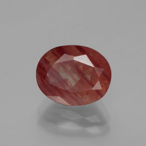 Andesina labradorita rojo natural de 2,88 ct, corte óvalo, translúcido